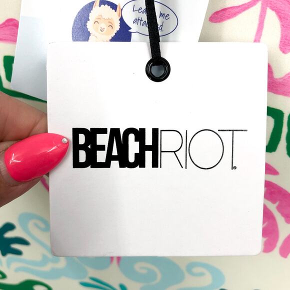 BEACH RIOT Women's Shona One Piece Swimsuit Small White Tropical Palm Print NWT - Picture 11 of 15